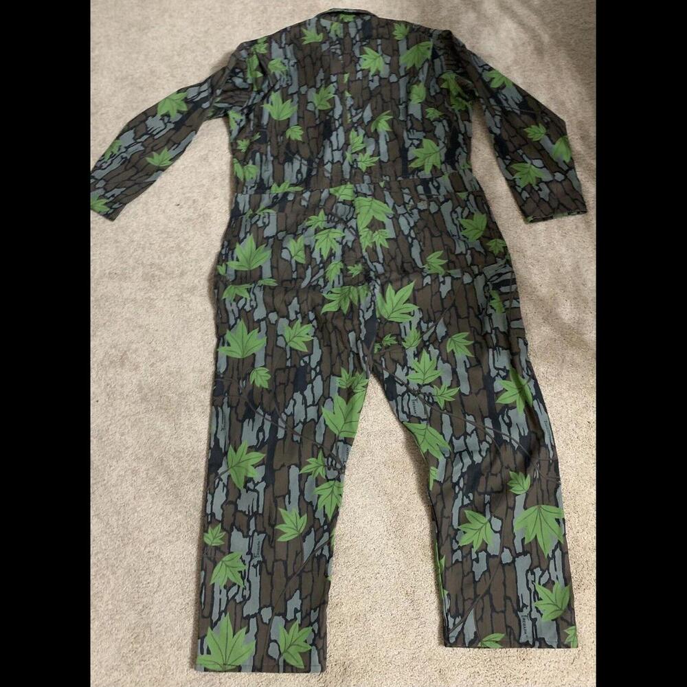 Vintage Coverall Mens XLL TreeBark Camo Outdoor Hunting Made In USA